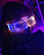 Cyberpunk 7 Colors Changing Flashing LED Glasses