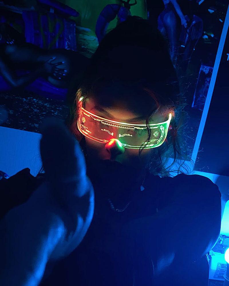 Cyberpunk 7 Colors Changing Flashing LED Glasses