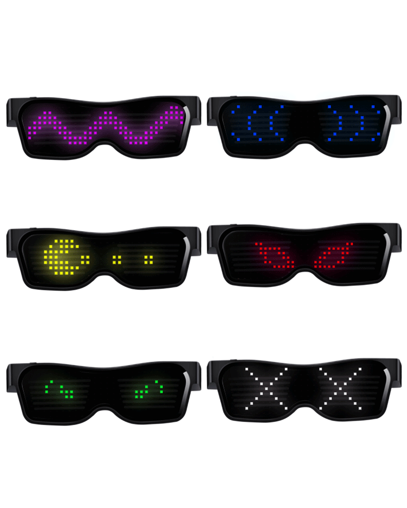Cyberpunk LED Light Up Glasses  ( Customizable Text And Image Available)
