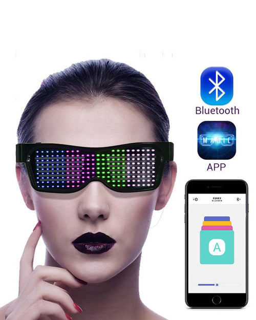 Cyberpunk LED Light Up Glasses  ( Customizable Text And Image Available)